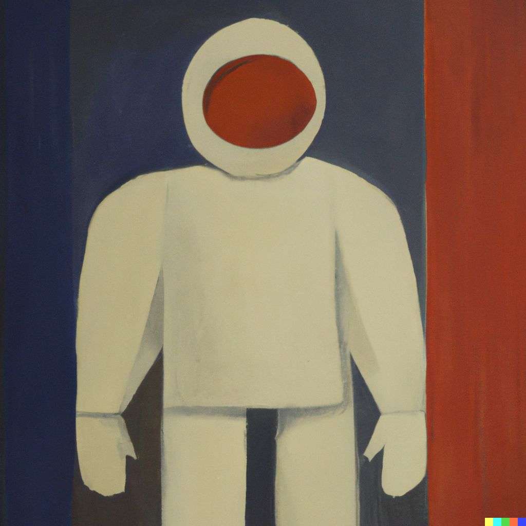 an astronaut, painting by Kazimir Malevich